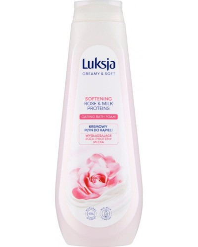 LUKSJA Creamy & Soft - Płyn do kąpieli Róża i Proteiny mleka - 900 ml