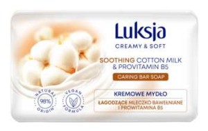 LUKSJA Creamy & Soft - Mydło w kostce Mleczko bawełniane i Prowitamina B5 - 90 g