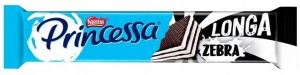 Princessa Longa Zebra - Kakaowy wafel przekładany kremem mlecznym - 40 g
