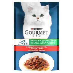 Gourmet Perle - Karma dla kota mini fileciki z wołowiną i marchewką - 85 g