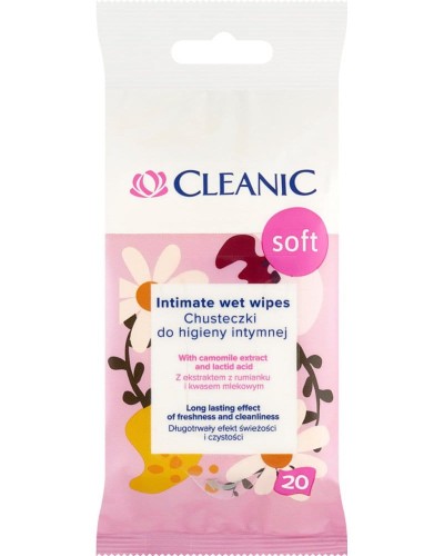 Cleanic Soft - Chusteczki do higieny intymnej -  (20 sztuk)
