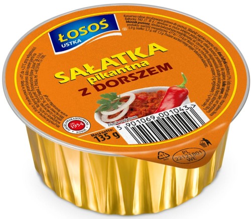 Łosoś Ustka - Sałatka pikantna z dorszem - 135 g