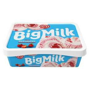 Big Milk - Lody o smaku śmietankowo-truskawkowym - 900 ml