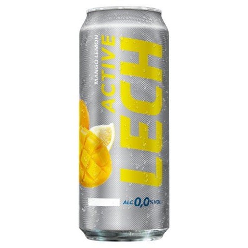 Lech Active - Piwo bezalkoholowe o smaku mango i cytryny - 500 ml