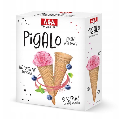 Aga-Holtex - Stożki waflowe Pigalo - 62 g (12 sztuk)
