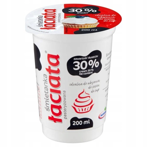 Mlekpol - Śmietanka Łaciata 30% pasteryzowana - 200 g