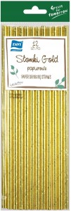 Ikea - Słomki papierowe Gold -  (12 sztuk)