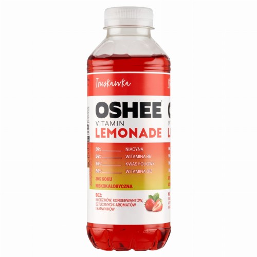 Oshee - Napój niegazowany o smaku truskawki z dodatkiem witamin Vitamin Lemonade - 555 ml