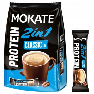 Mokate - Napój Kawowy Instant 2w1 Classic Protein -  (10 sztuk)