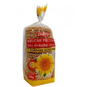 Dieta - Kruche pieczywo ze słonecznikiem bez dodatku cukru - 100 g