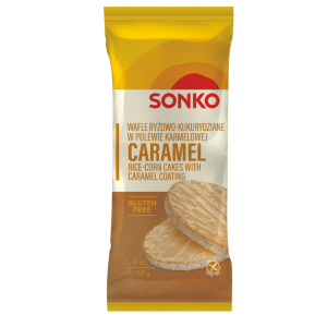 Sonko - Wafle ryżowo-kukurydziane w polewie karmelowej - 65 g