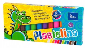 Tetis - Plastelina szkolna -  (12 sztuk)