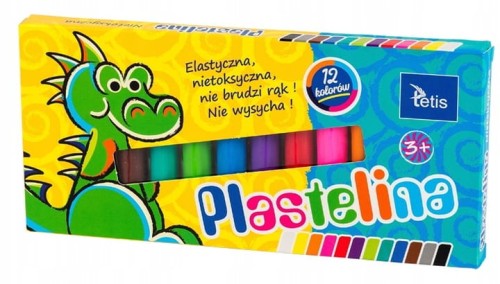 Tetis - Plastelina szkolna -  (12 sztuk)