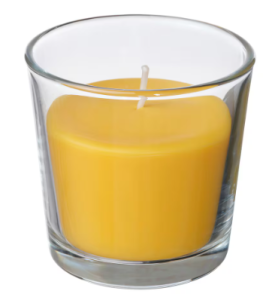 Ikea - Świeca zapachowa w szkle Svartoxbar -  (1 sztuka)