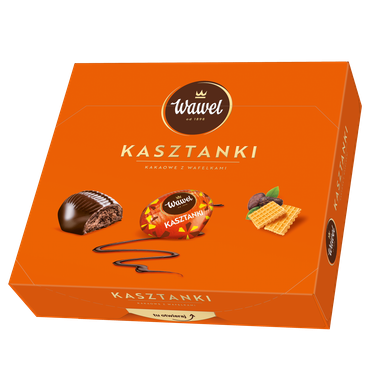 Wawel - Czekoladki nadziewane Kasztanki kakaowe z wafelkami - 330 g