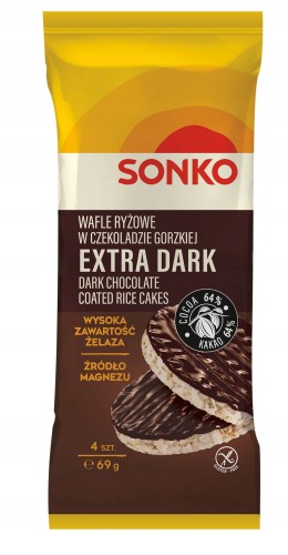 Sonko - Wafle ryżowe w czekoladzie gorzkiej - 69 g