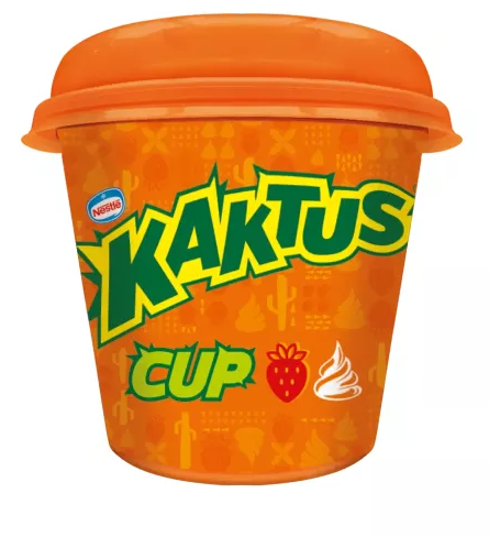 Kaktus - Lody w kubeczku śmietankowe z sorbetem truskawkowym - 185 g