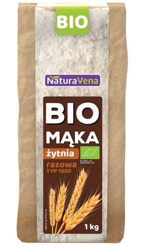 NaturaVena - Mąka Żytnia Razowa typ 1850 BIO - 1 kg