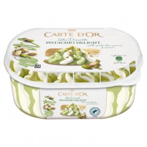 Carte D'Or - Lody pistacjowe i lody waniliowe z sosem - 825 g