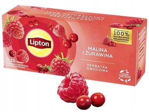 Lipton - Herbatka owocowa ekspresowa Malina i Żurawina - 32 g (20 torebek)