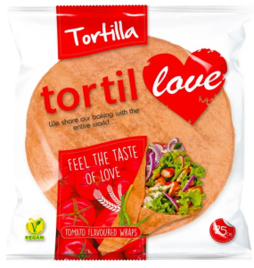 TortilLove - Tortilla pszenna pomidorowa - 240 g (4 x 60g)
