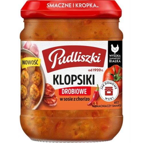 Pudliszki - Klopsy drobiowe w sosie chorizo - 440 g
