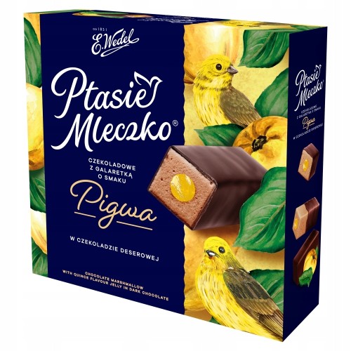 E. Wedel - Ptasie Mleczko czekoladowe z galaretką o smaku pigwa w czekoladzie deserowej - 340 g