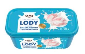 Kanka - Lody o smaku śmietankowo-truskawkowym - 1 l