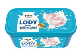 Kanka - Lody o smaku śmietankowo-truskawkowym - 1 l