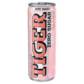 Tiger - Gazowany napój energetyzujący bez cukru o smaku brzoskwini - 250 ml