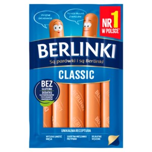 Morliny - Parówki wieprzowe Berlinki - 225 g