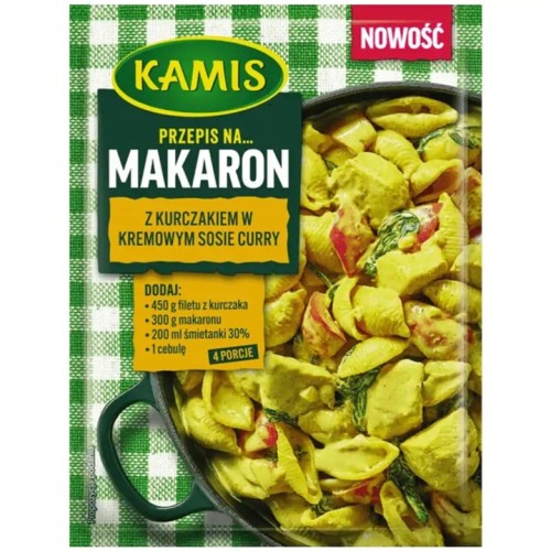 Kamis - Makaron z kurczakiem w kremowym sosie curry - 30 g