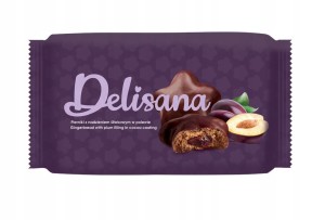 Delisana - Pierniki gwiazdki śliwkowe w polewie - 200 g