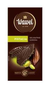 Wawel - Czekolada gorzka Premium 43% z kawałkami pistacji - 90 g