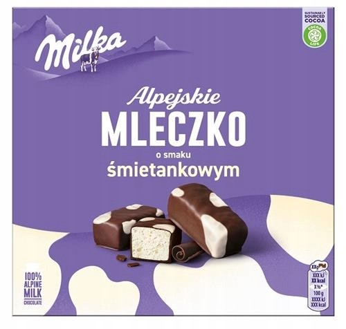 Milka Alpejskie Mleczko - Pianka o smaku śmietankowym Happy Cows - 350 g