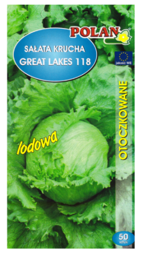 Polan - Nasiona otoczkowane Sałata lodowa Great Lakes 118 -  (50 ziaren)
