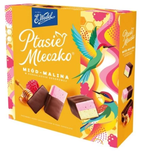 E.Wedel - Ptasie mleczko miód-malina w czekoladzie deserowej - 340 g