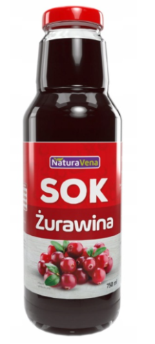 NaturaVena - Sok z Żurawiny 100% - 750 ml