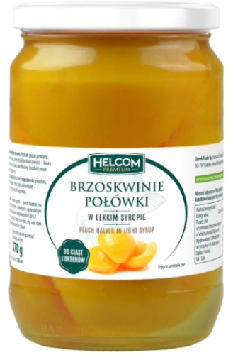 Helcom - Brzoskwinie w syropie połówki słoik - 720 ml