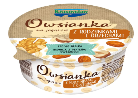 Krasnystaw - Owsianka na jogurcie z rodzynkami i orzechami - 250 g