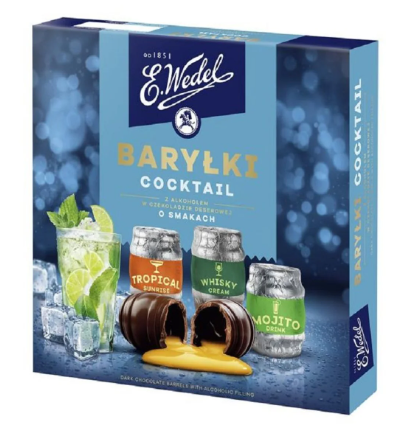 E. Wedel - Baryłki Cocktaili z alkoholem w czekoladzie deserowej - 200 g