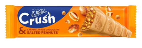 E. Wedel Crush - Baton z czekolady białej karmelowej z karmelizowanymi orzeszkami arachidowymi - 25 g