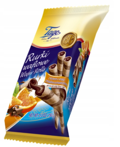 Tago - Rurki waflowe z kremem o smaku czekoladowo - pomarańczowym - 150 g
