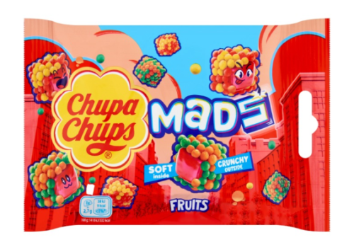 Chupa Chups Mads - Żelki w chrupkiej posypce o smaku owocowym - 45 g
