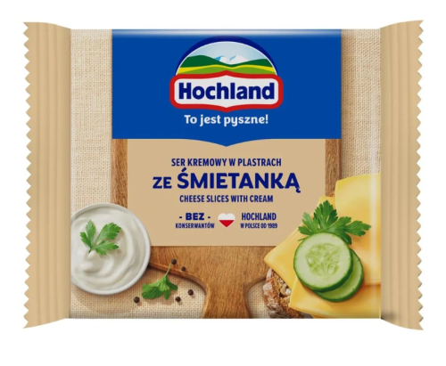 Hochland - Ser kremowy w plastrach ze śmietanką - 130 g