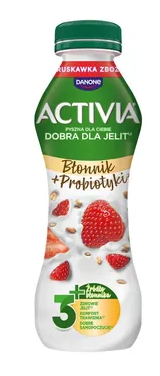 Activia - Jogurt o smaku truskawkowym ze zbożami oraz szczepem bakterii ActiRegularis - 270 g