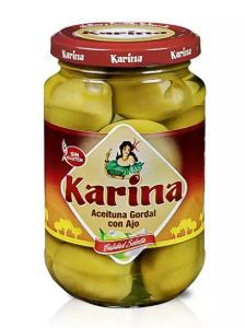 kari - Duże oliwki Gordal nadziewane ząbkiem czosnku - 360 ml