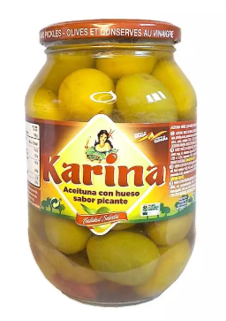 Karina - Duże oliwki królewskie Gordal z pestką pikantne - 850 ml