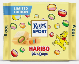 Ritter Sport - Biała czekolada z gumkami owocowymi Haribo Pico Balla - 100 g
