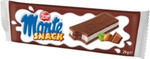 Zott Monte Snack Biszkopt z kremem mlecznym i czekoladowo-orzechowym - 29 g